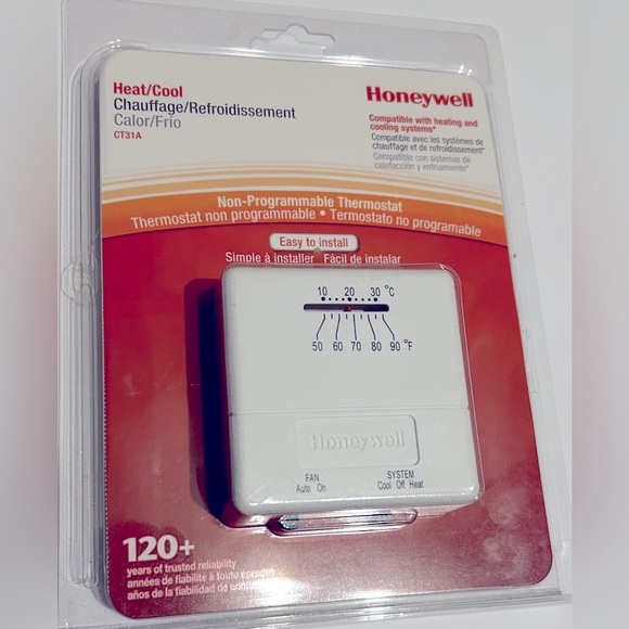 HONEYWELL NON-PROGRAMMABLE THERMOSTAT CT31A - Picture 1 of 2
